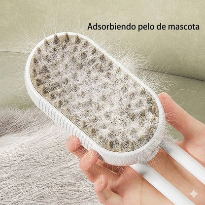 Cepillo de Aseo y Masaje para Perros y Gatos - Quita Pelo Muerto con Mango Giratorio Ergonómico